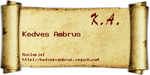 Kedves Ambrus névjegykártya