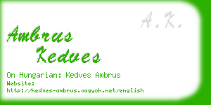 ambrus kedves business card